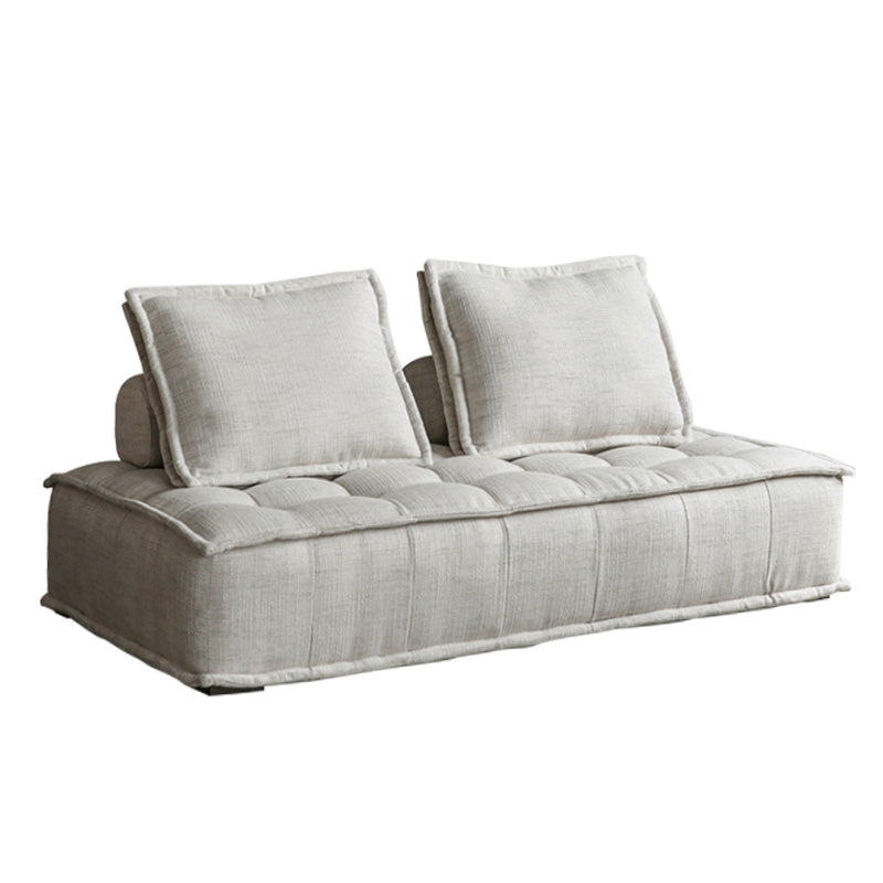 29.92" High Sofa Contemporary Armless Sofa with Bolster Pillows