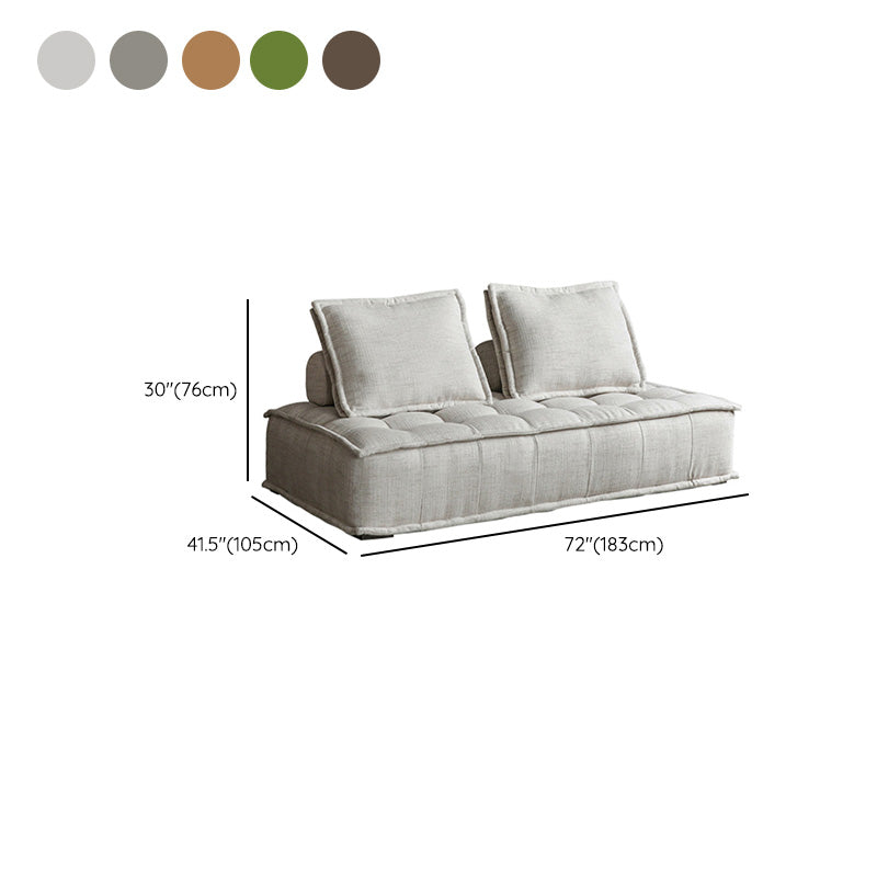 29.92" High Sofa Contemporary Armless Sofa with Bolster Pillows