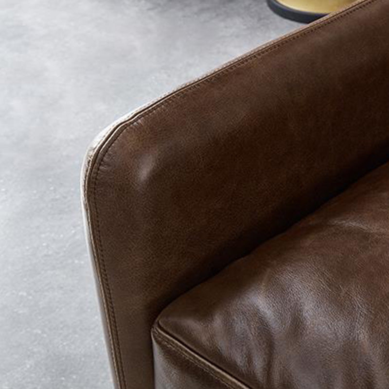 31.88" High Sofa Contemporary Faux Leather Square Arm Sofa with Cushions