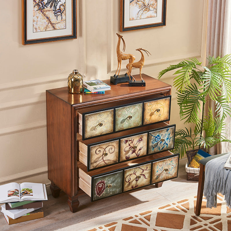 Mid-century Modern 16.14"Wide Accent Chest, Wooden Rectangle Side Cabinet