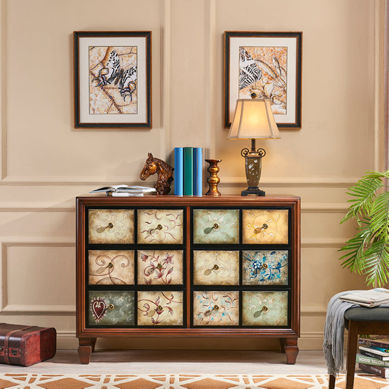 Mid-century Modern 16.14"Wide Accent Chest, Wooden Rectangle Side Cabinet