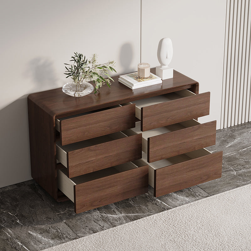 Wooden Chest in Brown Rectangle Accent Chest with 6 and 8 Drawers