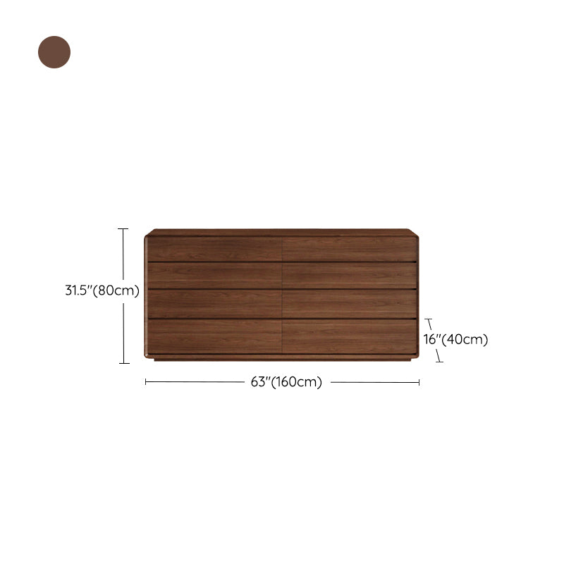 Wooden Chest in Brown Rectangle Accent Chest with 6 and 8 Drawers