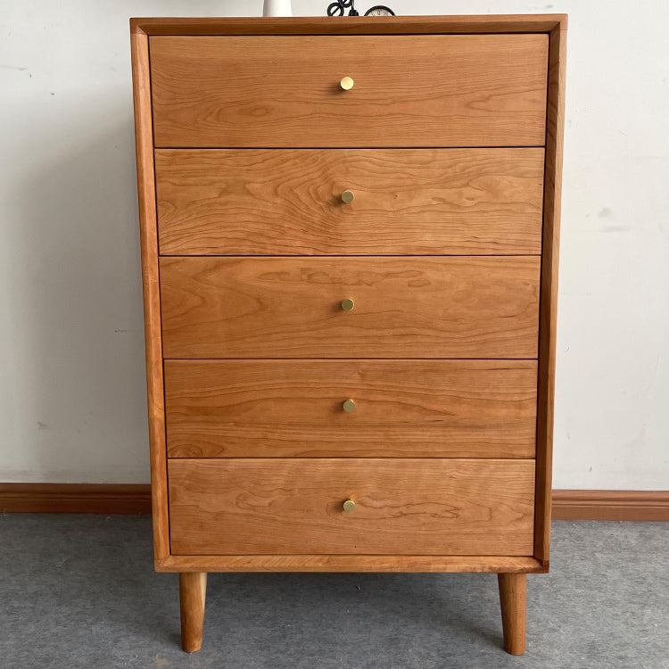 Mid-century Modern 5- Drawer Chest Rectangle Wooden Accent Chest