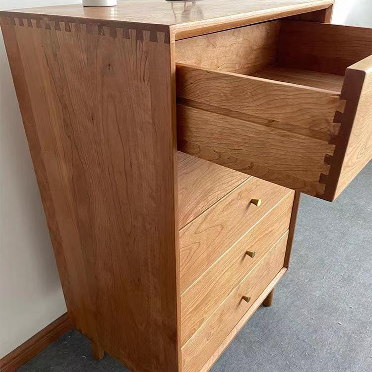 Mid-century Modern 5- Drawer Chest Rectangle Wooden Accent Chest