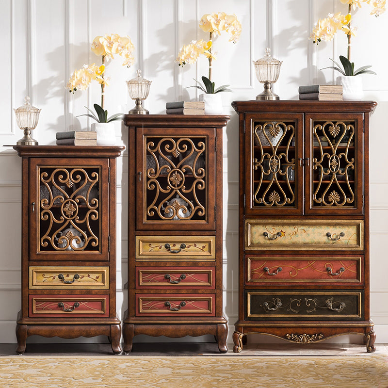 1- Door Wooden Cabinet, Rectangle Accent Cabinet with Drawers