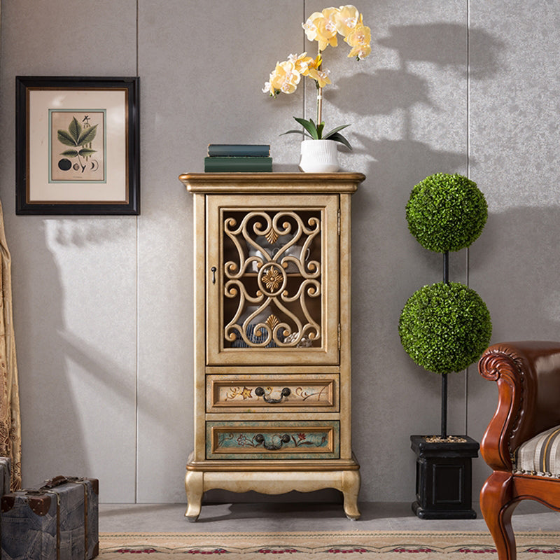 1- Door Wooden Cabinet, Rectangle Accent Cabinet with Drawers