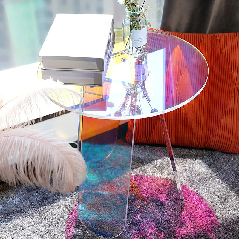 Luxurious Acrylic Side Table Round/Oval Side End Snack Table