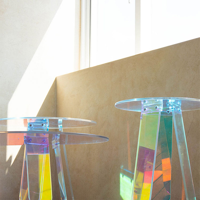 Luxurious Acrylic Side Table Round/Oval Side End Snack Table