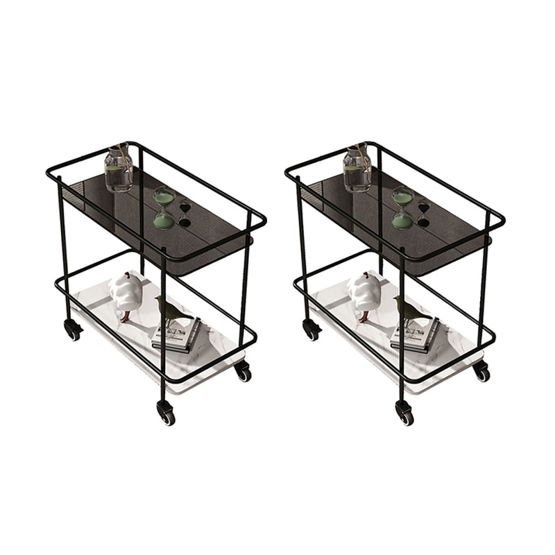 23.62" Tall 4 Legs Side Table Modernistic Metal Side End Snack Table