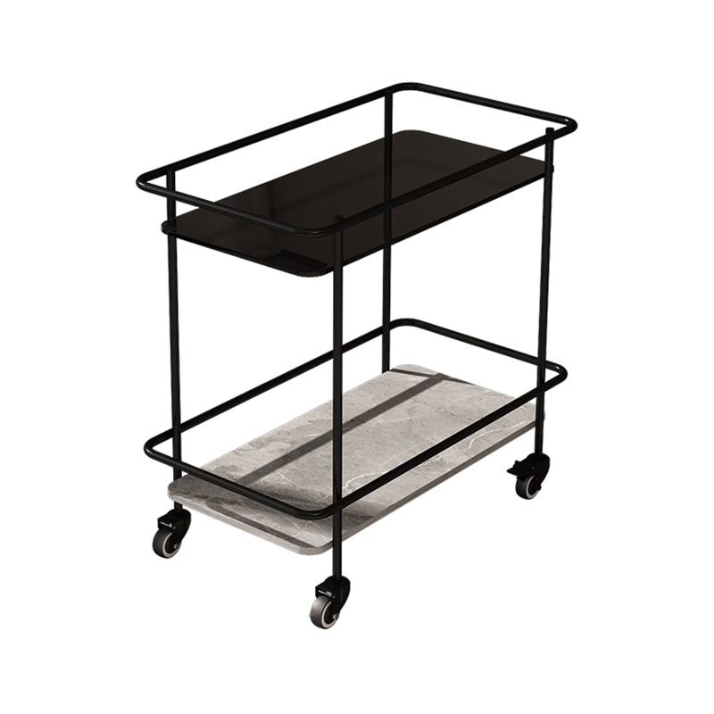 23.62" Tall 4 Legs Side Table Modernistic Metal Side End Snack Table