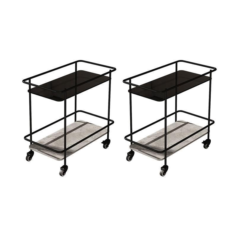 23.62" Tall 4 Legs Side Table Modernistic Metal Side End Snack Table