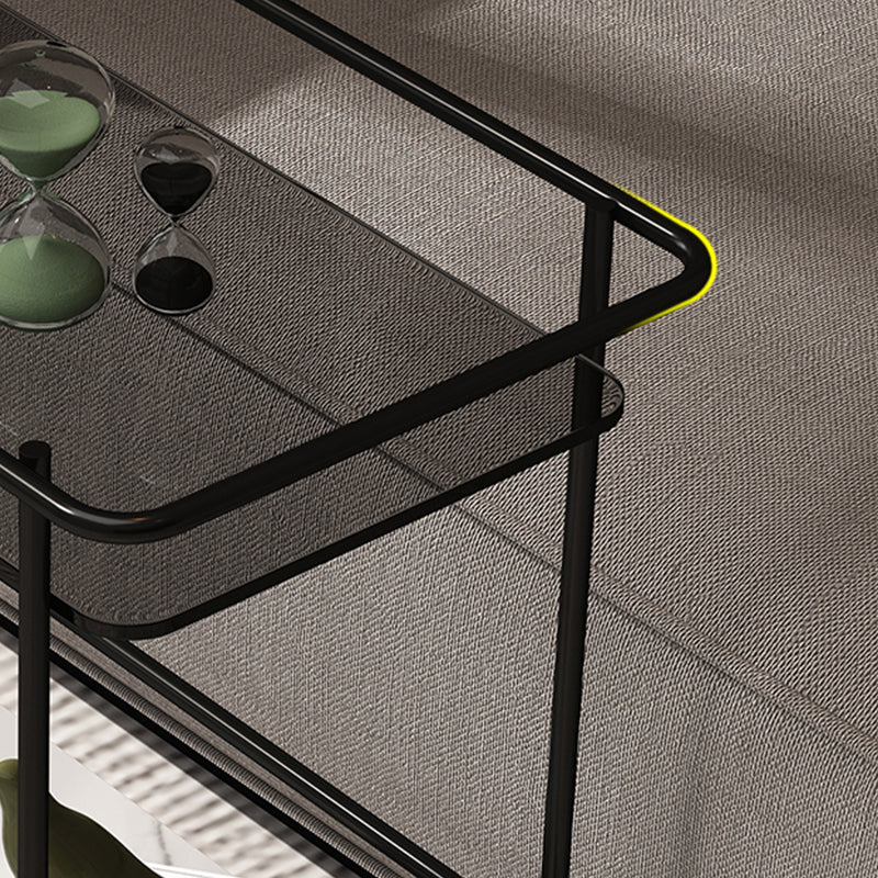 23.62" Tall 4 Legs Side Table Modernistic Metal Side End Snack Table