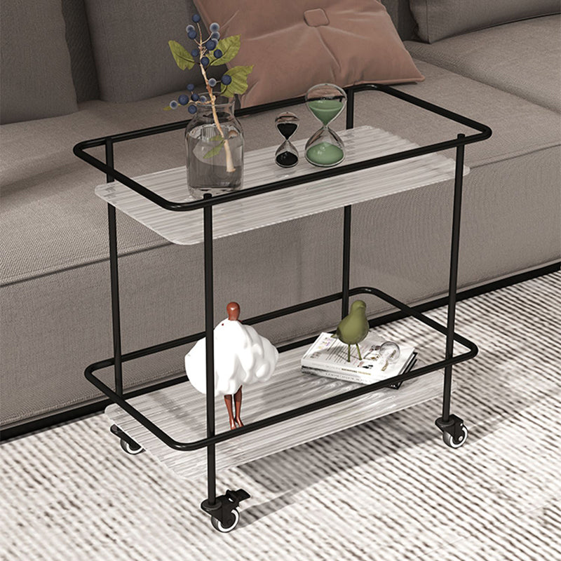 23.62" Tall 4 Legs Side Table Modernistic Metal Side End Snack Table