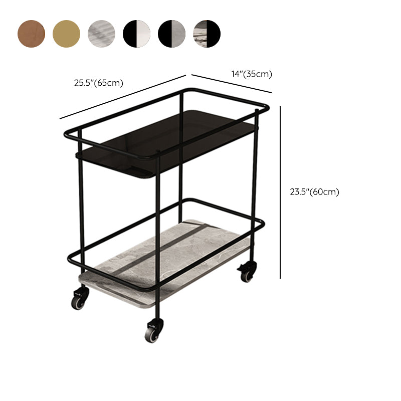 23.62" Tall 4 Legs Side Table Modernistic Metal Side End Snack Table