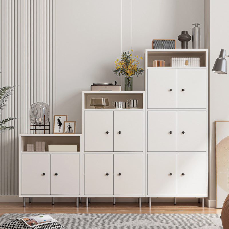 Modern White Cabinet Manufactured Wood Accent Cabinet with Doors