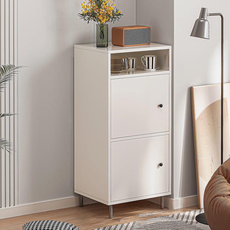 Modern White Cabinet Manufactured Wood Accent Cabinet with Doors