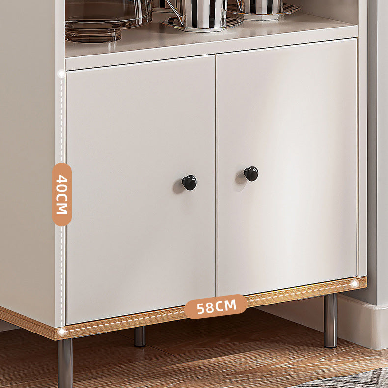 Modern White Cabinet Manufactured Wood Accent Cabinet with Doors