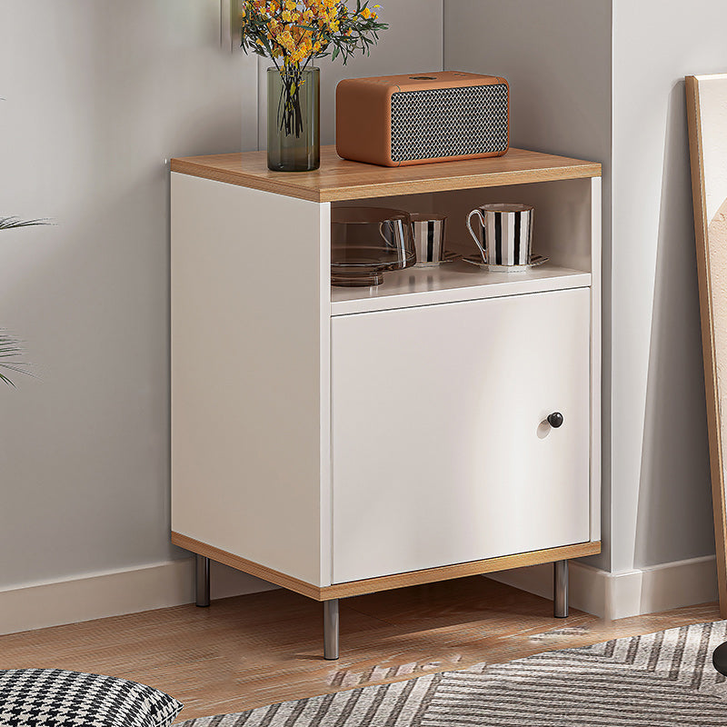 Modern White Cabinet Manufactured Wood Accent Cabinet with Doors