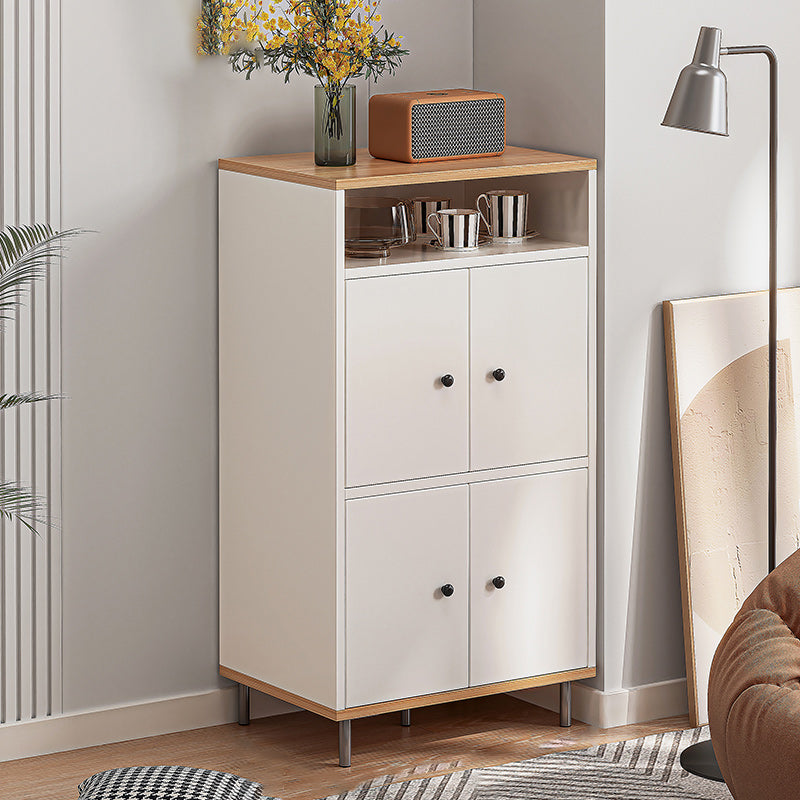 Modern White Cabinet Manufactured Wood Accent Cabinet with Doors