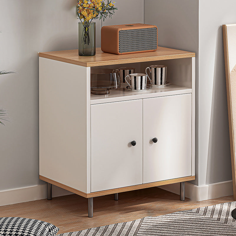 Modern White Cabinet Manufactured Wood Accent Cabinet with Doors