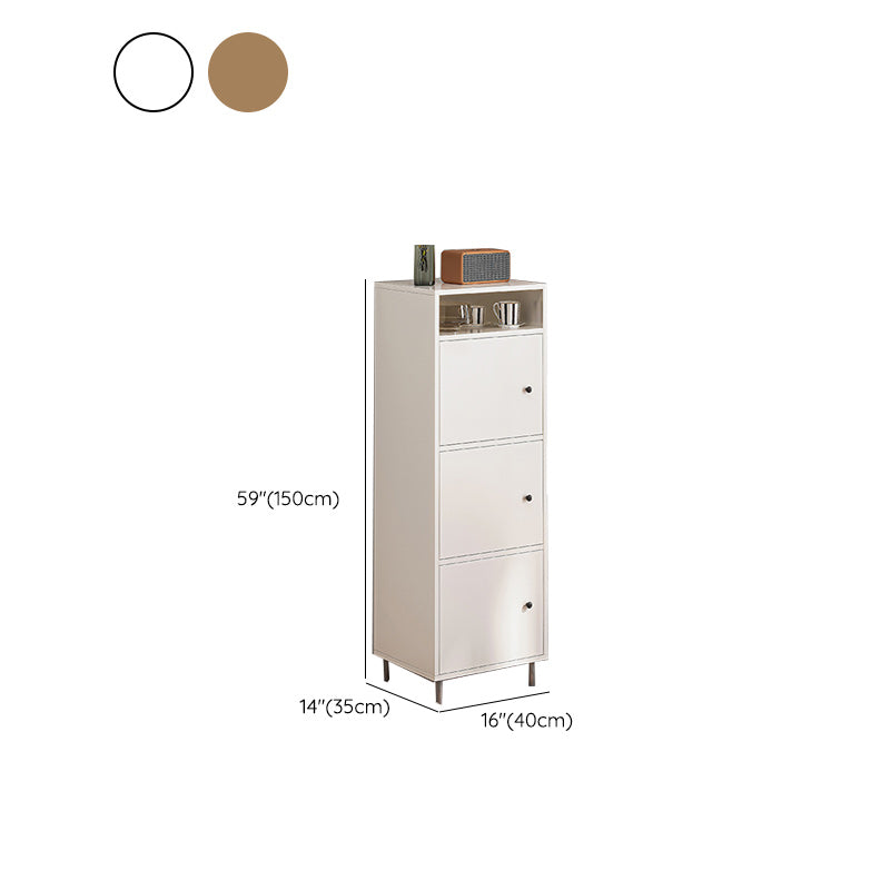 Modern White Cabinet Manufactured Wood Accent Cabinet with Doors