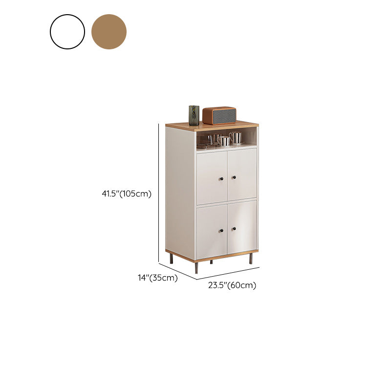 Modern White Cabinet Manufactured Wood Accent Cabinet with Doors