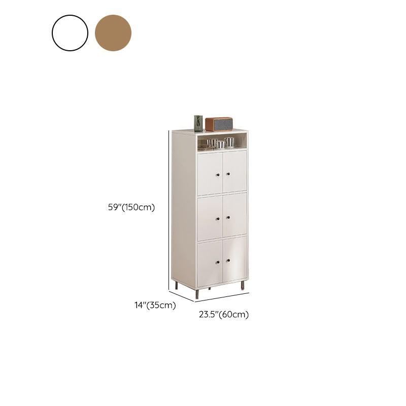 Modern White Cabinet Manufactured Wood Accent Cabinet with Doors
