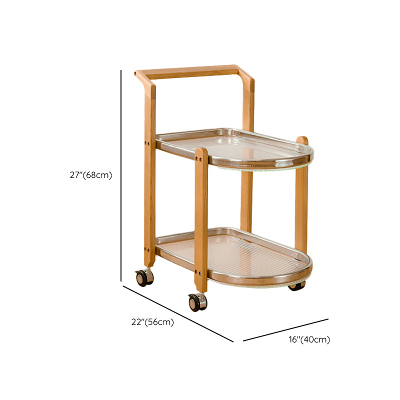 15" Wide Contemporary Corner Table Solid Wood Double Tier Accent Side Table