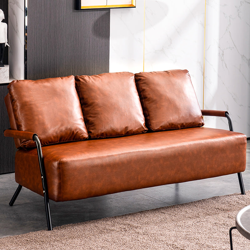 Metal Stationary Loveseat Cushions Back Standard Sofa with Pillows