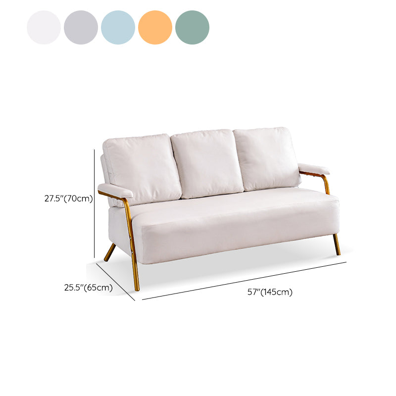 Metal Stationary Loveseat Cushions Back Standard Sofa with Pillows