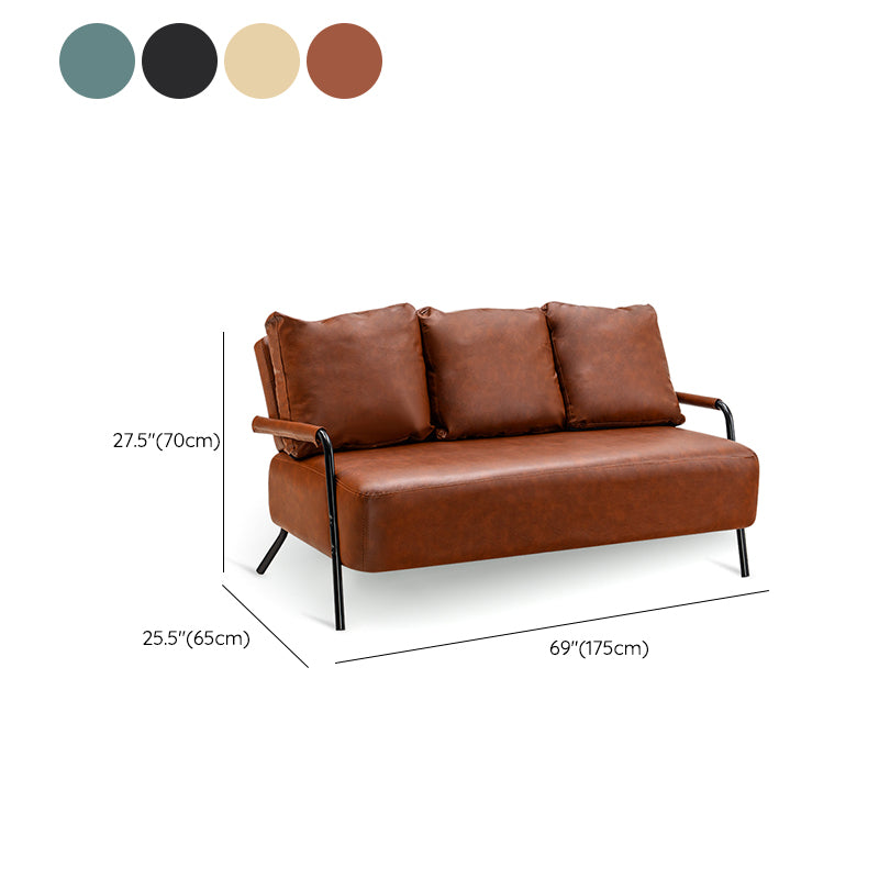 Metal Stationary Loveseat Cushions Back Standard Sofa with Pillows