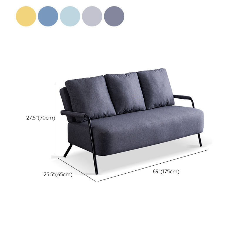Metal Stationary Loveseat Cushions Back Standard Sofa with Pillows