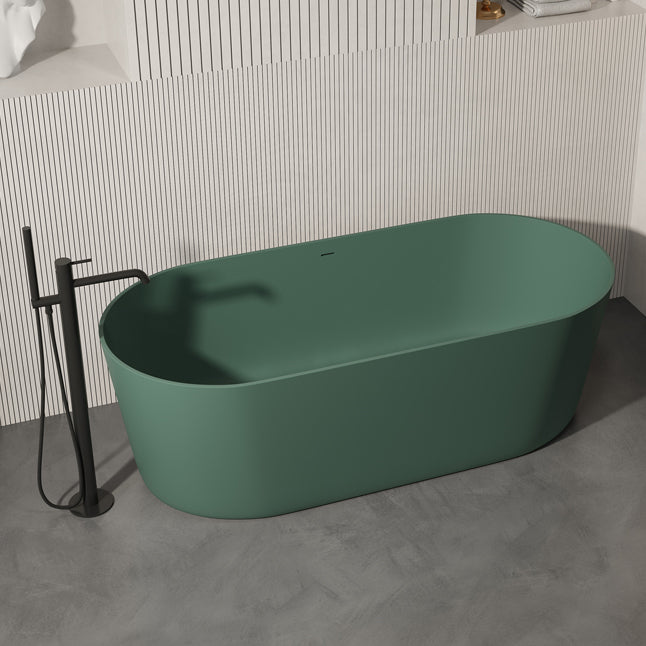 Antique Finish Oval Soaking Bathtub Back to Wall Modern Bath Tub