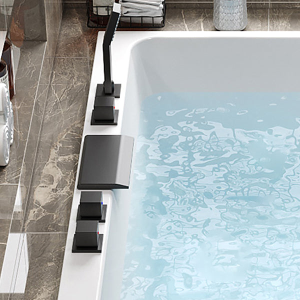 Modern Rectangular Drop in Bathtub Acrylic Soaking White Bath