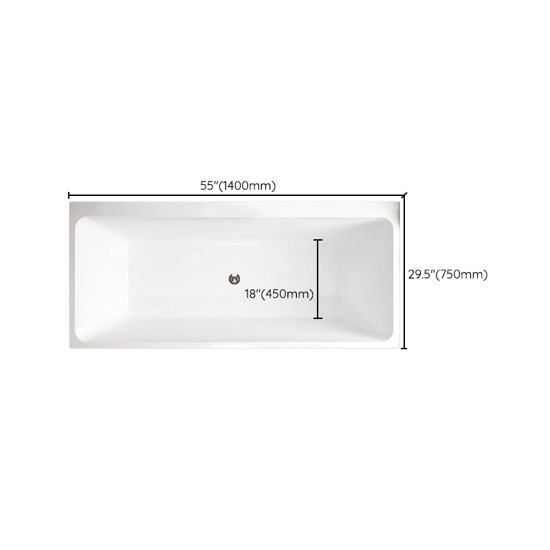Modern Rectangular Drop in Bathtub Acrylic Soaking White Bath