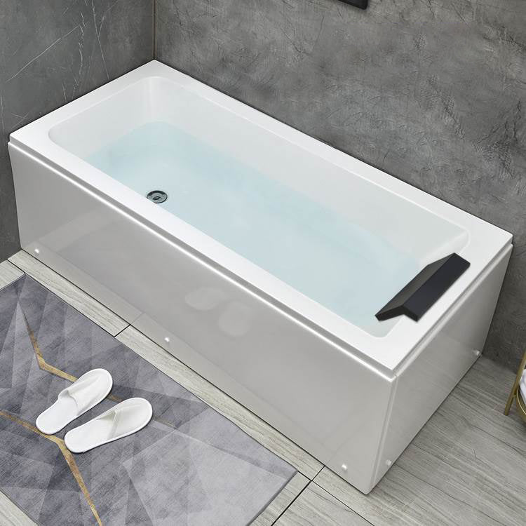 Flat Bottom Soaking Bathtub Antique Finish Rectangular Modern Tub