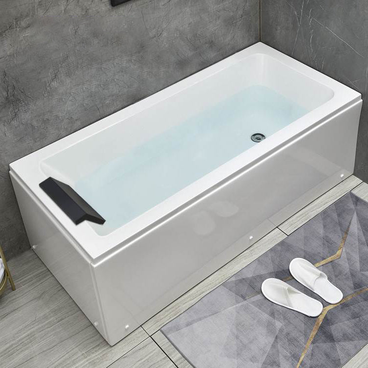 Flat Bottom Soaking Bathtub Antique Finish Rectangular Modern Tub