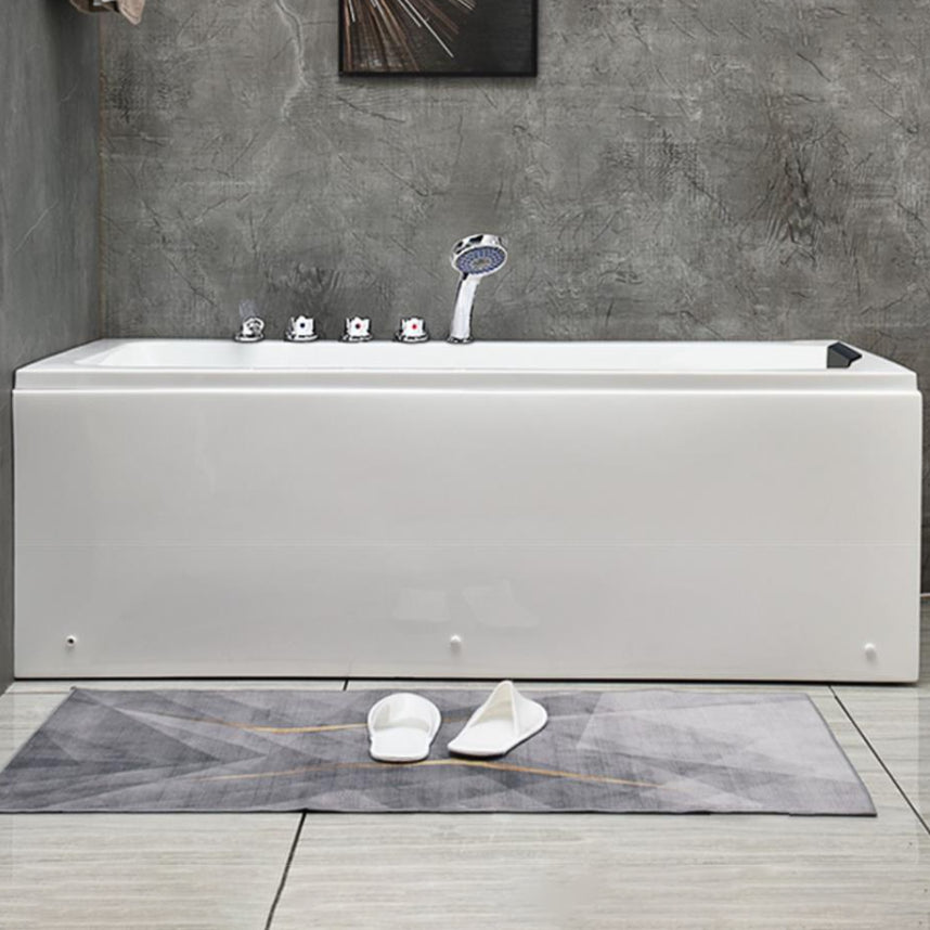 Flat Bottom Soaking Bathtub Antique Finish Rectangular Modern Tub