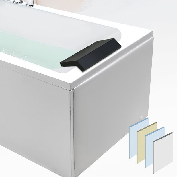 Flat Bottom Soaking Bathtub Antique Finish Rectangular Modern Tub