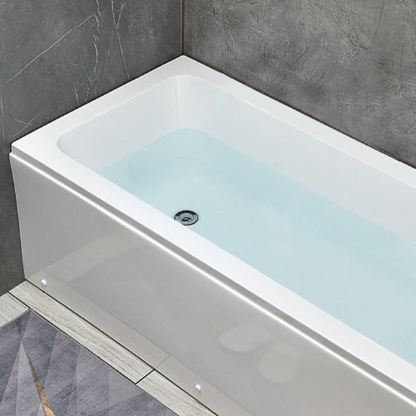 Flat Bottom Soaking Bathtub Antique Finish Rectangular Modern Tub