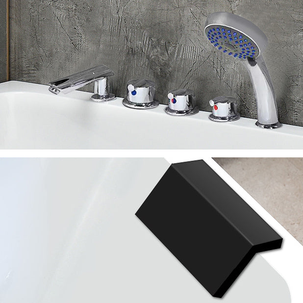 Flat Bottom Soaking Bathtub Antique Finish Rectangular Modern Tub