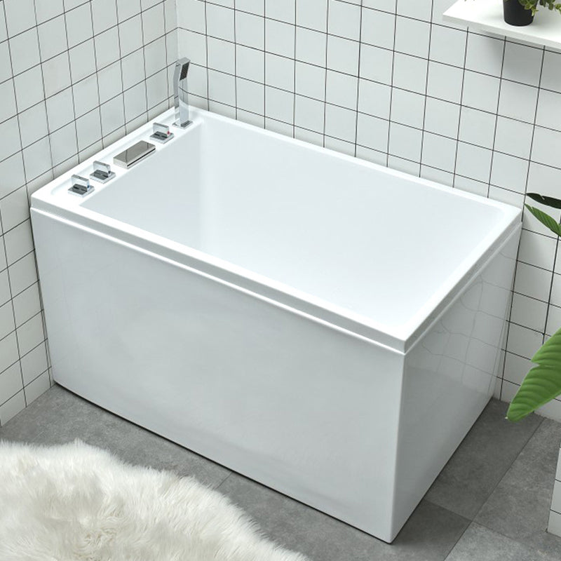 Freestanding Acrylic Rectangular Bath Soaking Center White Bathtub