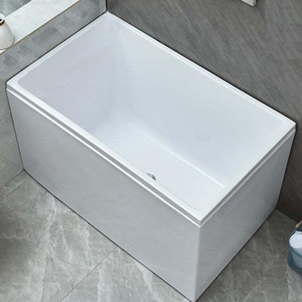 Freestanding Acrylic Rectangular Bath Soaking Center White Bathtub