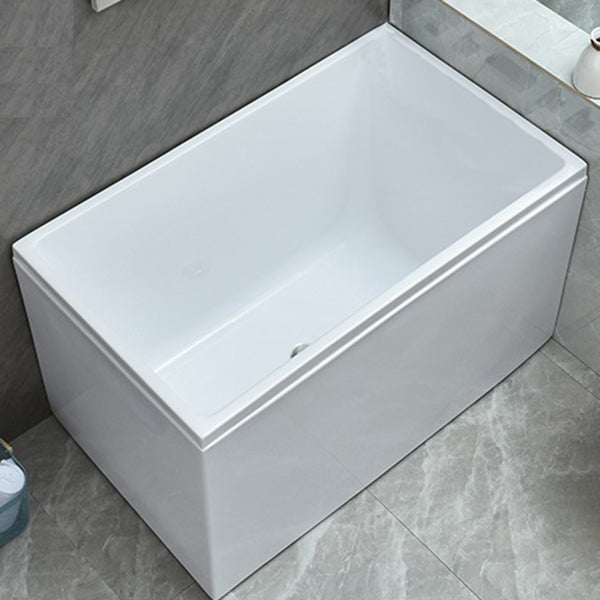 Freestanding Acrylic Rectangular Bath Soaking Center White Bathtub