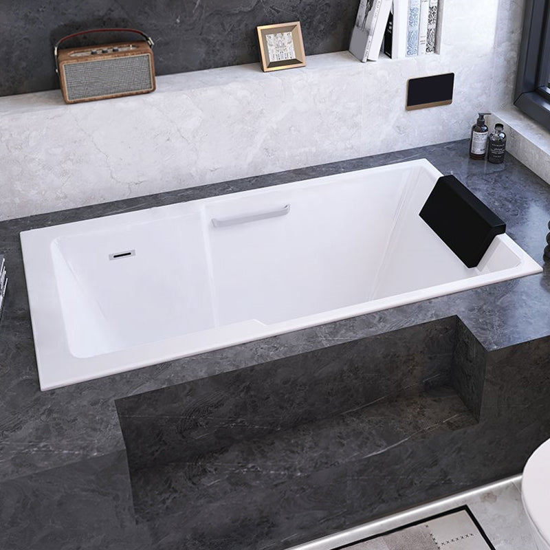 Modern Soaking Acrylic Bathtub Rectangular Drop-in White Bath