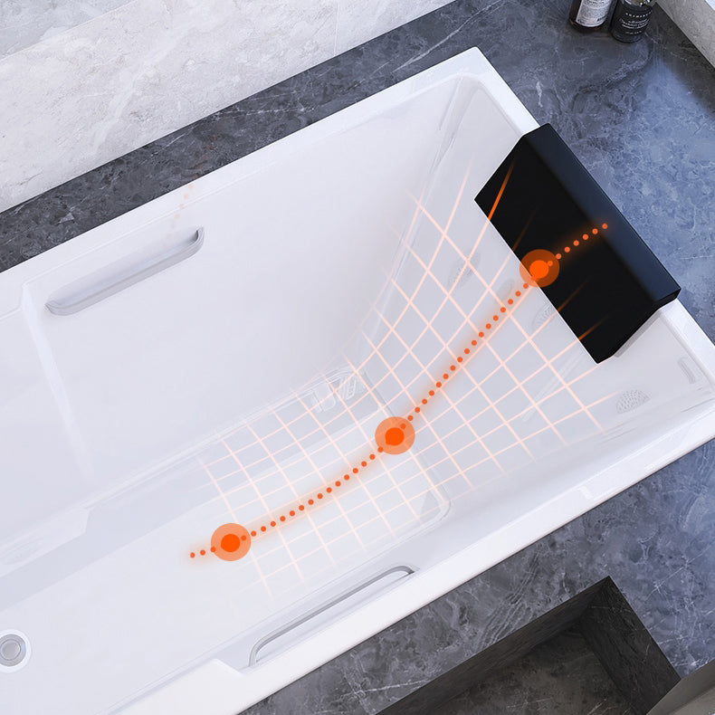 Modern Soaking Acrylic Bathtub Rectangular Drop-in White Bath