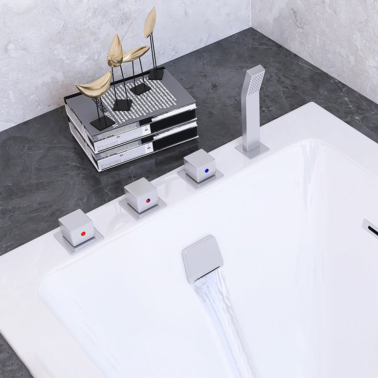Modern Soaking Acrylic Bathtub Rectangular Drop-in White Bath