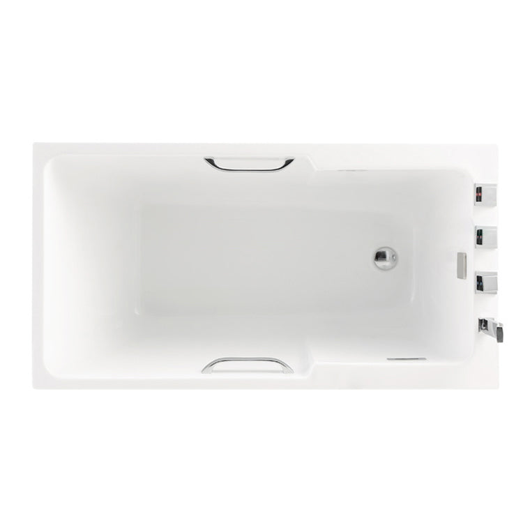 Modern Soaking Acrylic Bathtub Rectangular Drop-in White Bath