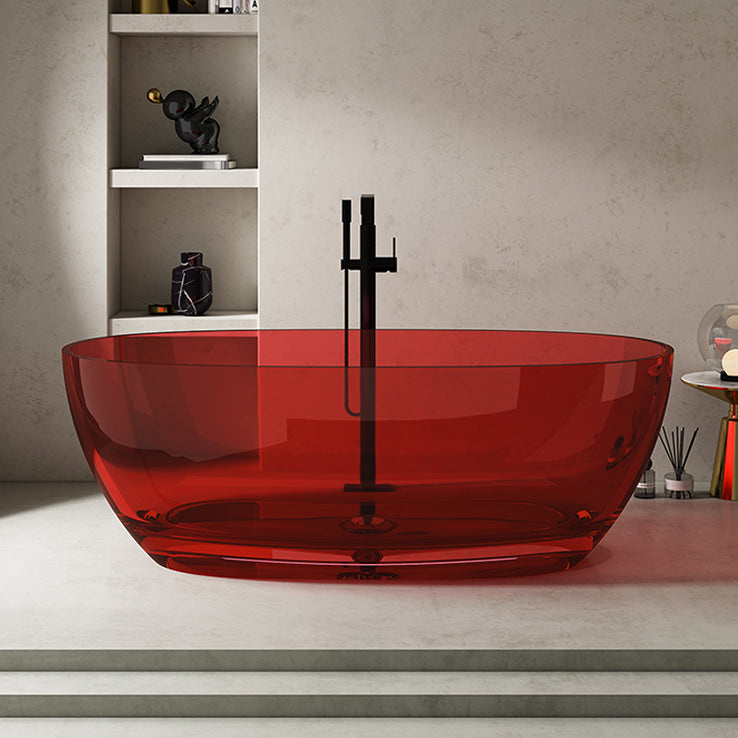 Antique Finish Soaking Bath Tub Stand Alone Modern Oval Bathtub